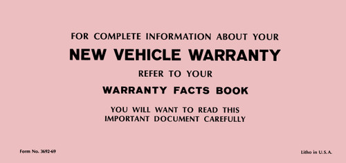 1969 Ford Passenger Car LTD Ranch Wagon Galaxie Custom Paper Owners Color Manual