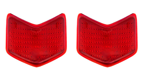 1940 Ford Passenger Car Rear Red Glass Tail Lamp Light Lenses Pair