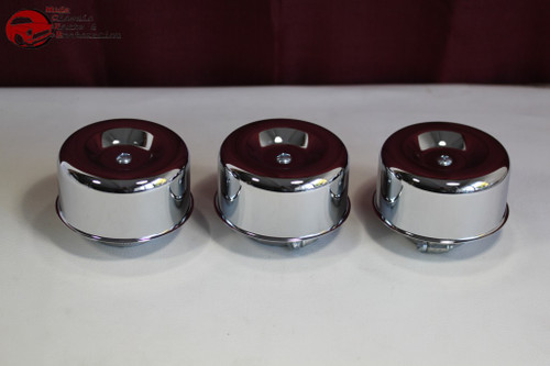 Smooth Chrome Hot Rat Rod Style Air Cleaners 1 Barrel 2 5/16 Chevy Ford Truck