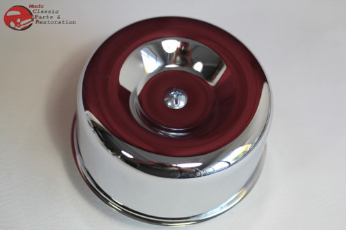 Smooth Chrome Hot Rat Rod Style Air Cleaners 1 Barrel 2 5/16 Chevy Ford Truck