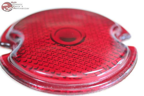 33-36 Ford Car Truck Rear Brake Stop Turn Tail Lamp Light Red Glass Lens Pair