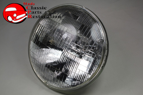 12 Volt 7" Round Sealed Beam Round Hi Low Headlight Lamps Chevy Ford Tri Five