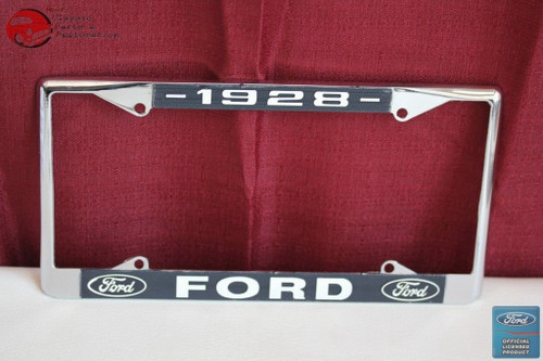 1928 Ford Car Pick Up Truck Front Rear License Plate Holder Chrome Frame New