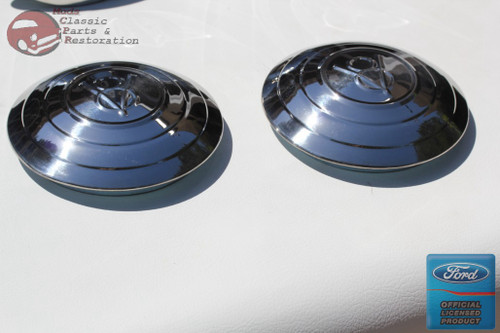 1932 Ford Licensed Passenger Car Pickup Truck Stainless Steel Hub Caps V8 Script