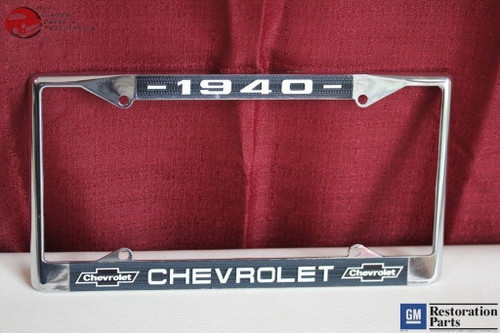 1940 Chevy Chevrolet Gm Licensed Front Rear Chrome License Plate Holder Frame