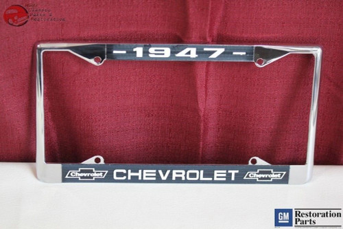 1947 Chevy Chevrolet Gm Licensed Front Rear Chrome License Plate Holder Frame
