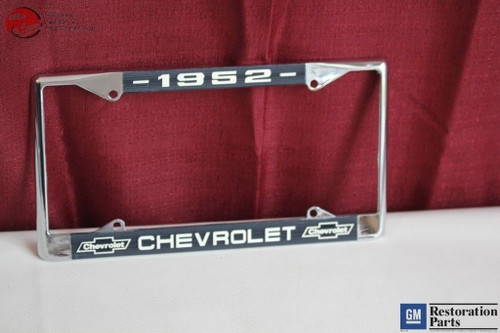 1952 Chevy Chevrolet Gm Licensed Front Rear Chrome License Plate Holder Frame