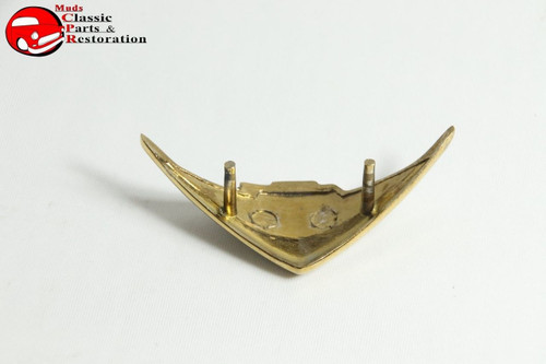 1955 1956 55 56 Chevrolet Chevy Bel Air Nomad 150 210 V8 Gold Horn Cap Emblem