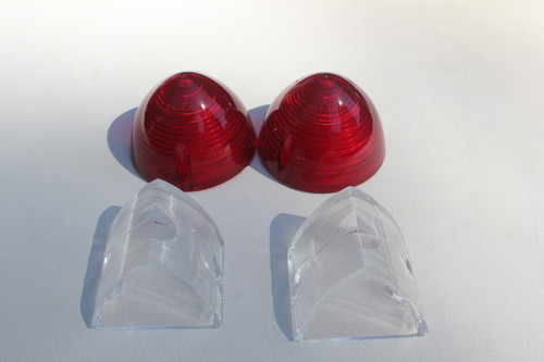 1956 Chevy Rear Incandescent Tail Light Lamp Backup Lenses 4 Four Piece Set New