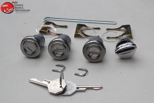 1958 Chevy Ignition Door Trunk Lock Cylinders W Long Cyl Oem Octagon Head Keys