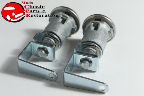 1959 Chevy Ignition Door Trunk Lock Cylinders W Long Cyl Oem Octagon Head Keys