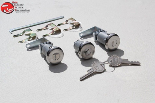 1960 Chevy Door Trunk Lock Cylinders Kit W Long Cyl Original Oem Pear Head Keys