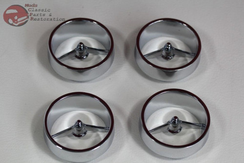 1963 Impala Fullsize Chevy Tail Back Up Light Lamp Lens Chrome Bezels Set Of 4