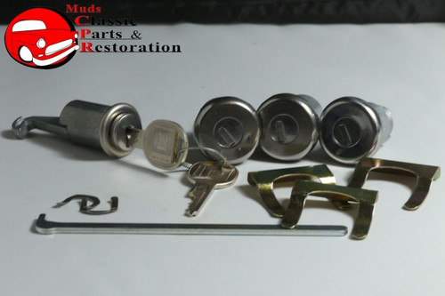1964 Chevy Fullsize Lock Cylinder Kit Glove Box Trunk Door Oem Origin Pear Keys