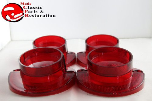 1964 Fullsize Chevy Bel Air Rear Tail Light Lamp Lenses 4 Four Piece Set