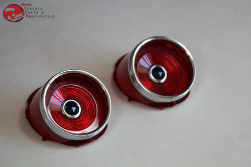 1965 Chevy Impala Fullsize Car Rear Blue Dot Tail Light Lamp Lenses Lens Set New