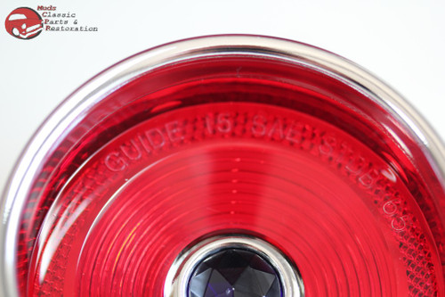 1965 Chevy Impala Fullsize Car Rear Blue Dot Incandescent Tail Light Lamp Lenses