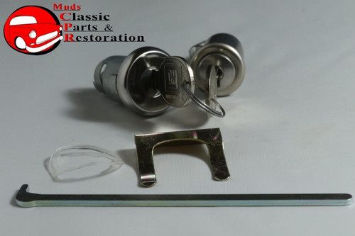 1965 Fullsize Chevy Glove Box Trunk Lock Cylinder Kit Later Round Head Keys New