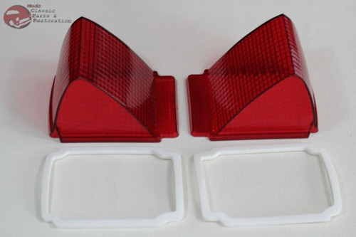 1967 Chevy Chevelle Rear Tail Lamp Light Lens Lenses Gasket Set Red Pair New