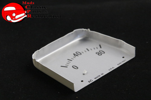1968 1969 Chevy Camaro Interior Oil Pressure Guage Face Silver Brushed Aluminum