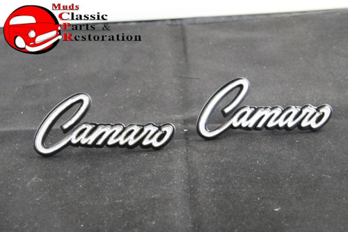 1968 1969 Chevy Deluxe Camaro Interior Door Panel Emblems Pair New W Clips