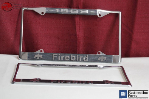 1969 Gm License Pontiac Firebird Front Rear License Plate Tag Holder Frames New