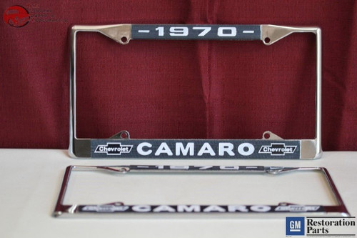 1970 Chevy Camaro Gm Licensed Front Rear License Plate Holder Retainer Frames