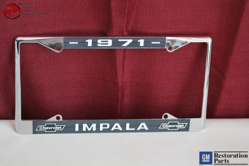 1971 Chevy Impala Gm Licensed Front Rear License Plate Holder Retainer Frame