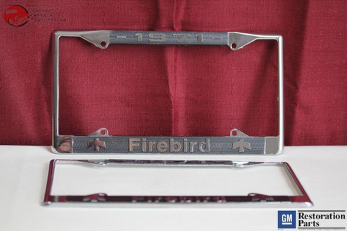 1971 Gm License Pontiac Firebird Front Rear License Plate Tag Holder Frames New