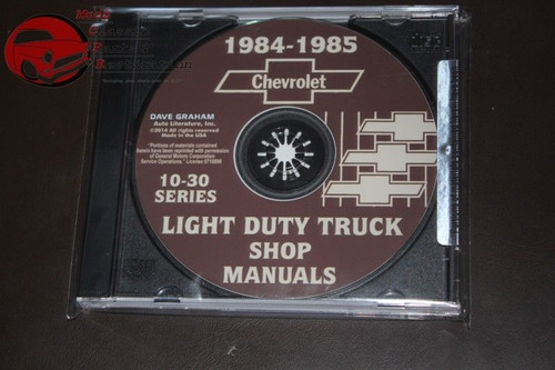 1984-85 Chevy Light Duty Pickup Truck Shop Manuals Cd Rom C 10 20 30 Blazer Pdf