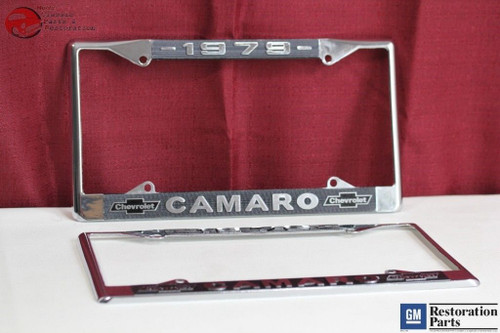 1979 Chevy Camaro Gm Licensed Front Rear License Plate Holder Retainer Frames