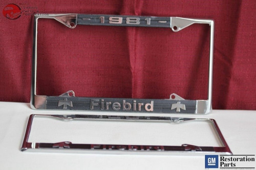 1981 Gm License Pontiac Firebird Front Rear License Plate Tag Holder Frames New
