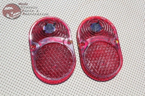 25-30 Chevy Blue Dot Ornament Rear Taillight Tail Light Lamp Lenses Pair New