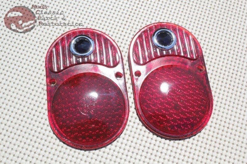 25-30 Chevy Blue Dot Ornament Rear Taillight Tail Light Lamp Lenses Pair New