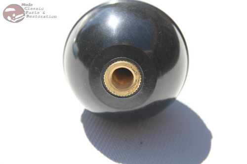 28-31 Ford Car Model A Truck Black Round Gearshift Knob Brass Thread Insert New