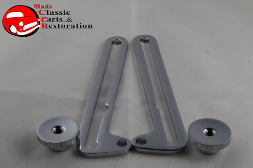 28-32 Ford Closed Car Pickup Truck Chrome Windshield Slide Swing Arms & Nuts