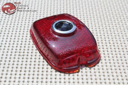 37 38 Chevy 40-52 Sedan Delivery Blue Dot Rear Taillight Lamp Glass Lens Pair
