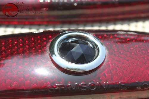 41-48 Chevy Passenger Car Rear Blue Dot Tail Light Lamp Lens Lenses Set Of 2 New