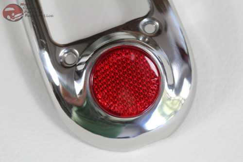 49-50 Chevy Bel Air Styleline Fleetline Tail Light Lamp Bezels Reflectors Pair