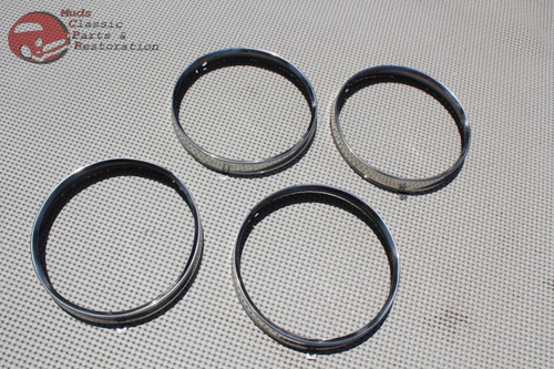 5" Headlight Headlamp Bulb Retaining Retainer Trim Ring Set Kit Gm Chevy A Body
