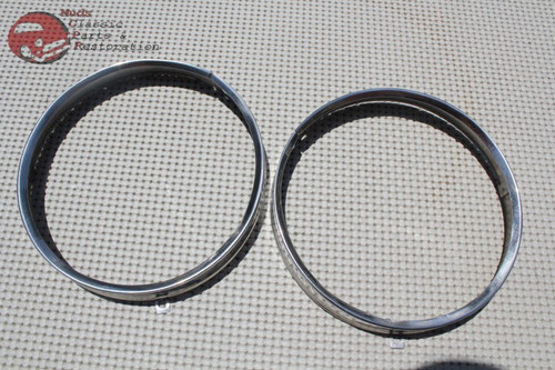 5" Headlight Headlamp Bulb Retaining Retainer Trim Ring Set Kit Gm Chevy A Body