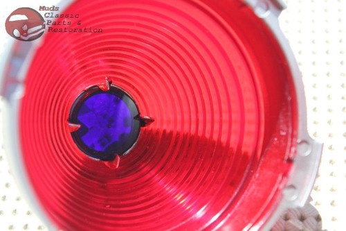 53 Chevy Passenger Car Belair Rear Blue Dot Center Tail Light Lamp Lens Lenses