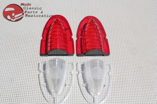 54 Chevy Belair Rear Taillight Lamp Lenses Brake Stop Backup Reverse Guide Style