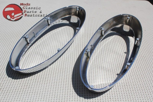 54 Chevy Belair Rear Chrome Plated Taillight Lamp Bezels Left Right 210 150 New