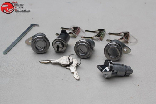 55-57 Chevy Lock Cylinder Kit Ignition Door Glove Trunk Oem Octagon Head Keys