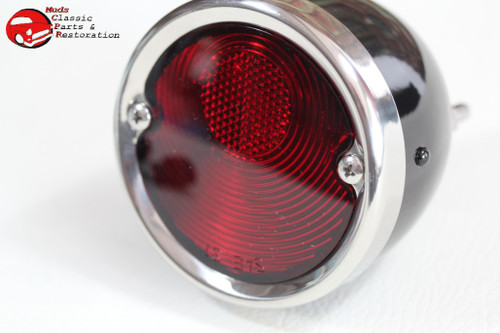 55-59 Chevy Gmc Stepside Pickup Truck Rear Tail Lamps Lights Black Housing Pair
