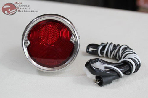 55-59 Chevy Stepside Pickup Truck Rear Tail Lamp Lights Stainless Steel Pair New