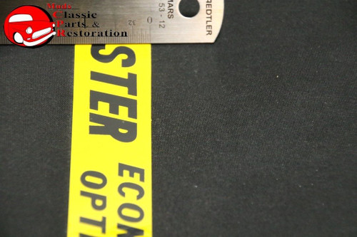 56-61 Chevy Truck Thrift Master Economy Option Engine Valve Cover Decal