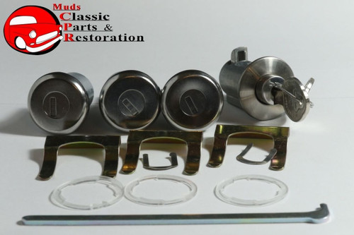 58 63 Chevy Fullsize Lock Cylinder Kit Glove Box Trunk Door Oem Origin Pear Key