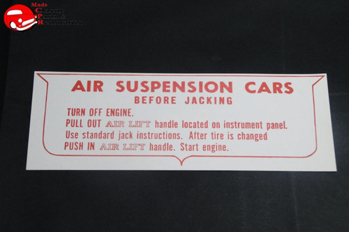 58 59 60 61 Oldsmobile Air Suspension Caution Decal